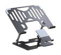 GAOFESA Adjustable Laptop Stand Phone Holder Foldable Carbon Steel Desktop Risers For 10-17.3Inch Device Ergonomic Cooling Design Portable Foldable Laptop Stand