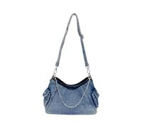 GAOFESA Casual Oversized Jean Shoulder Bag Spacious Interior Practical Fabric Crossbody Bags Women's Daily Essential Women's Jean Crossbody Bag