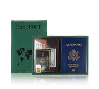 GAOFESA Fashion Hot Stamping World Map Sleeve PU Leather Holder Case Card Organizers for Global Explorers Secure Storage Holder