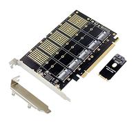 GAOFESA JMB585 PCIe X16 For M.2 B For Key 5 Ports SSD Expansion Adapter Card For Laptop PC 6Gbps Fast Stable PCI-E Con