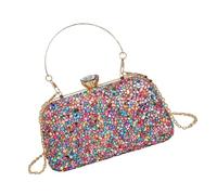 GAOFESA Multicolor Rhinestones Handbag For Women Sparkling Evening Purse Dinner Bag Suitable For Weddings Parties Dates Chain Strap Purse