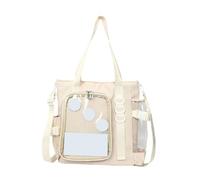 GAOFESA School Girl Transparent Shoulder Handbag Japanese Large Capacity Clear Window Crossbody Bag Itabag For Anime Pin Display Campus Pin Display Handbag