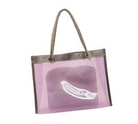 GAOFESA Stylish Clear PVC Bag For Women Lightweight Beach Bag With Spacious Interior Shoulder Purse And Cosmetic Pouches Set Water Resistant Nylon Strap Handbag