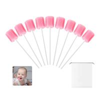 GAOHAN 100 Pcs Mouth Swabs, Oral Care Sponge Swab Disposable Mouth Swab Tooth Cleaning Tool Dental Care Kit, Mouth Sponges for Kit Foam Swab Sticks for Oral Care (Pink)