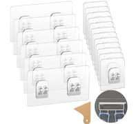 GAOHAN 18Pcs Shower Caddy Adhesive Hooks Replacement Strong Stickers Shower Hook Wall Hooks Waterproof for Bathroom Shower Shelf Basket Soap Dish Hanging Hooks No Drilling(6 Double & 12 Single Hook)