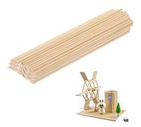 GAOHAN 200 Pcs Wooden Sticks Dowels, Round Wood Dowel Rods 300mm x 3mm Craft Pins Rods DIY Stick for Model Making, Home Decoration and Crafts.