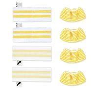 GAOHAN 4+4 Microfibre Steam Cleaning Cloths Set,Washable Replacement Cloths | 4 Steam Cleaner Pads+4 Handheld Nozzle Pads Compatible with Karcher EasyFix SC3, SC4, SC5 Steam Cleaner,Steam Mop Accessories