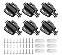GAOHAN 6 Pcs Push to Open Door Catches,Black Single Magnetic Pressure Touch Release Catches Latch,Drawer Push to Open Door Lock Catches for Wardrobe, Cabinet, Drawer Closure