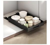 GAOHONGMEI Slide Out Drawer For Kitchen Cabinets - Pull Out Cabinet OrganizerDrawer Storage Shelves, No-Drill Carbon Steel Pantry & Bathroom Organizers(Black,30x43x6cm)