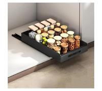 GAOHONGMEI Slide Out Drawer For Kitchen Cabinets - Pull Out Cabinet OrganizerDrawer Storage Shelves, No-Drill Carbon Steel Pantry & Bathroom Organizers(Black,25x43x6cm)