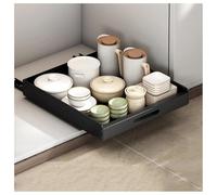 GAOHONGMEI Slide Out Drawer For Kitchen Cabinets - Pull Out Cabinet OrganizerDrawer Storage Shelves, No-Drill Carbon Steel Pantry & Bathroom Organizers(Black,40x43x6cm)