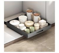 GAOHONGMEI Slide Out Drawer For Kitchen Cabinets - Pull Out Cabinet OrganizerDrawer Storage Shelves, No-Drill Carbon Steel Pantry & Bathroom Organizers(Gray,40x43x6cm)