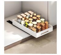 GAOHONGMEI Slide Out Drawer For Kitchen Cabinets - Pull Out Cabinet OrganizerDrawer Storage Shelves, No-Drill Carbon Steel Pantry & Bathroom Organizers(White,25x43x6cm)