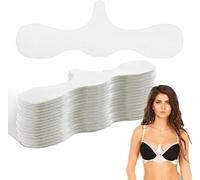 GAOHOU 10PCS Cotton Bra Liners Disposable, Non Woven Under Bra Sweat Liners for Women, Proof Under Breast Pads, Absorbent Rectangular Chest Lingerie Pads Stay for Gym, Daily Wear White