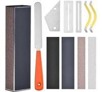 GAOHOU 11pcs Guitar Luthier Tool Kit Fret Crowning File Fret Rocker Fret Sanding Leveler Beam Fingerboard Protectors for Bass Classical Guitars