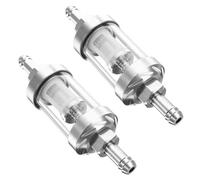 GAOHOU 2Pcs 8mm Motorcycle Inline Fuel Filter, Universal 5/16" Washable Chrome Glass Fuel Petrol Diesel Oil Inline Filter for Vehicles