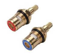 GAOHOU 2Pcs G3/4'' Hot/Cold Water Tap Valve Core, Cartridge Ceramic Gland 20 Teeth Valve Insert for Bathroom Kitchen Hot/Cold Faucet