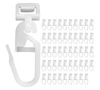 GAOHOU 50Pcs Plastic Curtains Hooks Curtain Track Gliders Compatible with VOLVO MAN IVECO Rear Rail Truck DAF106 Gliders Runners White