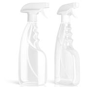 GAOHUI 2 Pcs 500ml Large Water Spray Bottles, Refillable Plastic Bottles with Adjustable Nozzle, Clear Empty Mist Spray Bottle for Hair, Cleaning, Plants & Gardening