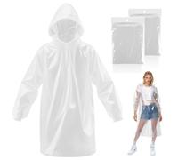 GAOHUI Disposable Rain Poncho, Waterproof Poncho Waterproof Adult Emergency Rain Coats for Women Men with Hood and Sleeves for Festival Essentials, Theme Park, Fishing, Camping, Hiking