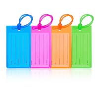 GAOHUI Luggage Tags for Suitcases with ID Card, Suitcase Tags Personalised Luggage Labels with String for Travel Bag, Checked Luggage, Suitcases, Laptop Bags, Backpacks (11×6.3 cm, 4 Colors)