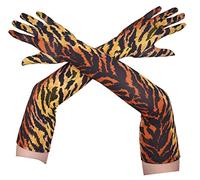 Gaoin Women Super Long Elbow Matte Spandex Opera Gloves, Tiger, One Size