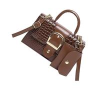 GAOINTELL 2pcs Set Casual Crossbody Bag Elegant Embossed Pattern Handbag PU Leather Shoulder Bags with Adjustable Strap for