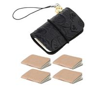 GAOINTELL Genuine Leather Pocket Notebook Compact Leather Pocket Keychain for Coffee Shop Scribbles and Journeys
