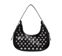 GAOINTELL Stylish Studded Motorcycle Inspired Underarm Bag Convertible Shoulder Handbag Practical PU Large Capacity