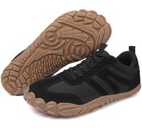 GAOJU Barefoot Shoes for Womens Mens Wide Toe Box Sneakers Zero Drop Minimalist Trail Running Shoes Non-Slip Lightweight Breathable Sneakers Unisex Black