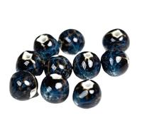 GAOJUDAF 10 Pieces Ceramic Beads Leopard Pattern, 15mm*3mm Premium Scattered Ceramic Pearls Light Brown for Jewelry(Blue Black)