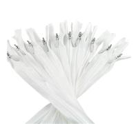 GAOJUDAF 10pcs Invisible Zippers Total Length 20cm-55cm, No.3 Nylon Coil Zipper Self-lacking for Handcrafts Sewing(White,20cm)