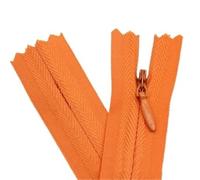 GAOJUDAF 10pcs Invisible Zippers Total Length 20cm-55cm, No.3 Nylon Coil Zipper Self-lacking for Handcrafts Sewing(Orange,35cm)
