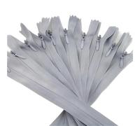 GAOJUDAF 10pcs Invisible Zippers Total Length 20cm-55cm, No.3 Nylon Coil Zipper Self-lacking for Handcrafts Sewing(Light Grey,55cm)