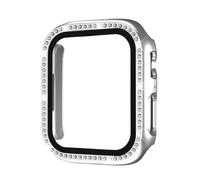GAOJUDAF 1piece Glass Diamond Case for Series 6 5 4 Se, Bling Screen Protector Accessory Tempered Glass Screen Film(Sliver,44mm)