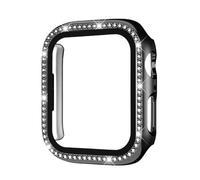 GAOJUDAF 1piece Glass Diamond Case for Series 6 5 4 Se, Bling Screen Protector Accessory Tempered Glass Screen Film(Black,44mm)