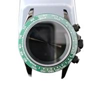 GAOJUDAF 39.3mm Dia Stainless Steel Case Fit VK63 VK63A Movement, Sapphire Crystal Glass Case 20mm Width Strap 1set(White deep green)