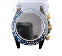 GAOJUDAF 39.3mm Dia Stainless Steel Case Fit VK63 VK63A Movement, Sapphire Crystal Glass Case 20mm Width Strap 1set(Dark black blue)