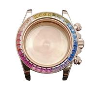 GAOJUDAF 39.3mm Dia Stainless Steel Case Fit VK63 VK63A Movement, Sapphire Crystal Glass Case 20mm Width Strap 1set(Rose gold Orange)