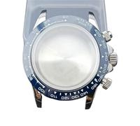 GAOJUDAF 39.3mm Dia Stainless Steel Case Fit VK63 VK63A Movement, Sapphire Crystal Glass Case 20mm Width Strap 1set(White deep blue)