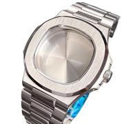 GAOJUDAF Square Watch Part 100m Water Resistance 40mm Dia, NH35A NH36 NH38 Movement Compatible Watch Dial 1 Set(Silver)