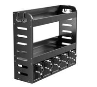 GAOJUNAN Bottle Jars Storage 3 Tier Wall Mount Spice Rack With 5 Grid Space Aluminum Hanging Spice Jar Organizer Spice Storage Rack For Kitchen Without Jars