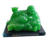 GAOJUNAN Buddha Statue,Zen Altars, 5.5inch Sitting Laughing Buddha Happy Statue Figurines Wealth And Good Luck For Home Office Car Décor Desk Shelf Decoration(B)