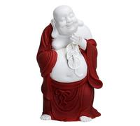 GAOJUNAN Buddha Statue,Zen Altars, Ceramic Buddha Statues Big Belly Laughing Money Statue Ornaments Home Office Desktop Decoration Desk Shelf Decoration(Rosso)
