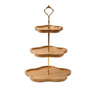 GAOJUNAN Fruit Bowl Snack 2/3 Tiers Bamboo Fruit Basket Holder Decorative Bowl Stand Dining Table Counter Organizer Kitchen Accessories Table Décor(B,3 Tier)