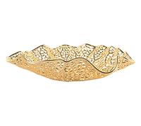 GAOJUNAN Fruit Bowl Snack Lotus Leaf Storage Fruit Plate Creative Metal Hollow Art Dish Candy Bowl Decorative Table Décor(32cm)