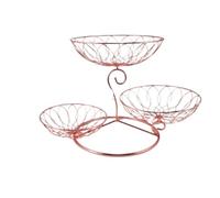 GAOJUNAN Fruit Bowl Snack Metal Fruit Basket Multi-Layer Rose Gold Kitchen Counter Can Place A Variety of Tray Table Décor(C)