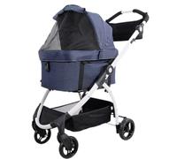 GAOJUNAN Pet Robust Buggy Travel Pet Stroller 3-in-1 Dog Stroller Pet Carrier Dog Stroller For Small Medium Dogs, Cats, Up To 44 Lbs Pram Jogger Trolley(B)