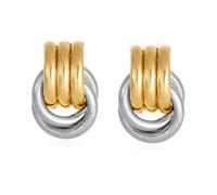 GAOKOXI Gold/Silver Statement Geometric Earrings for Women Chunky Gold Knot Link Drop Dangle Earrings Trendy Jewelry Gift, Zinc, No Gemstone