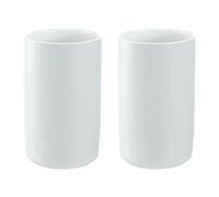Gaolinci 2 Pcs Simple White Ceramic Mouthwash Cups, Bathroom Brushing Cup, 10 Oz